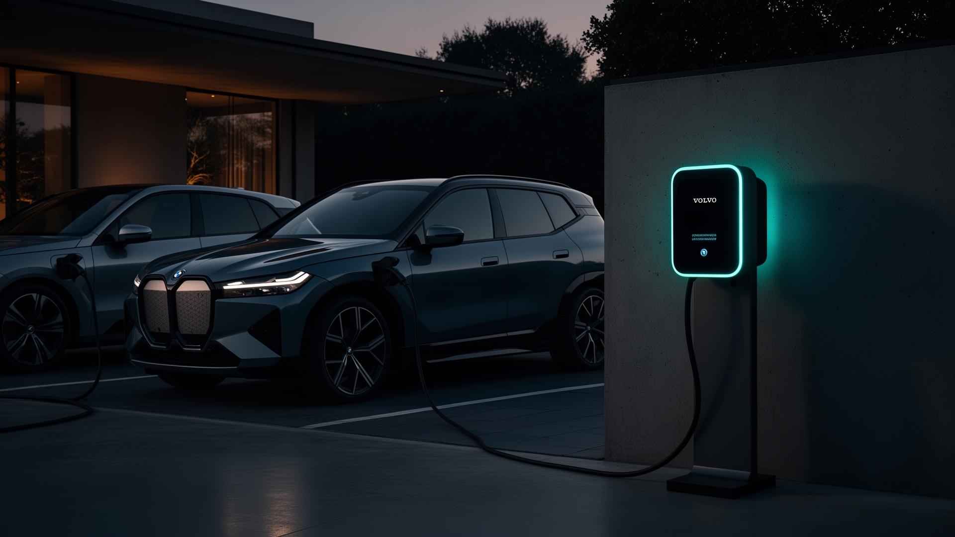 Carregador elétrico premium instalado em residência