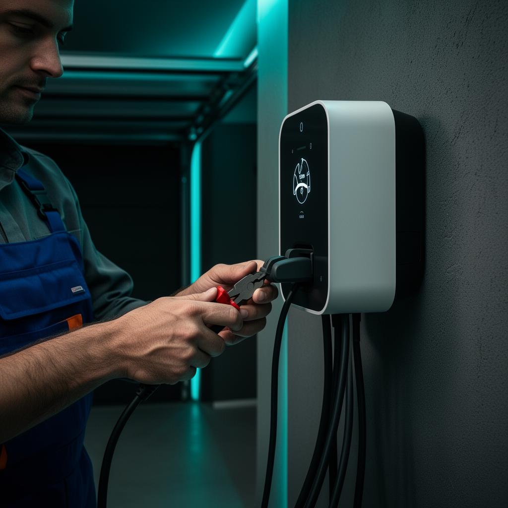 Instalação profissional de carregador elétrico
