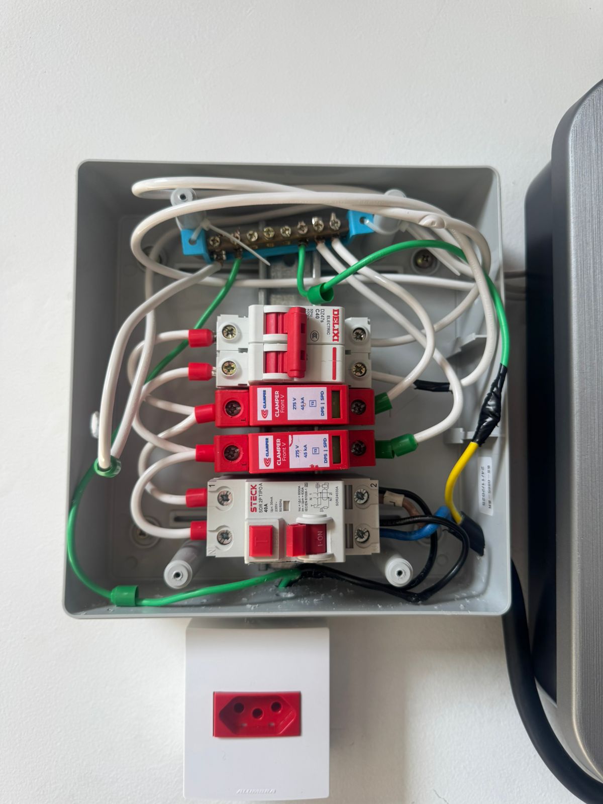 Caixa elétrica sem organização ideal para carregador veicular